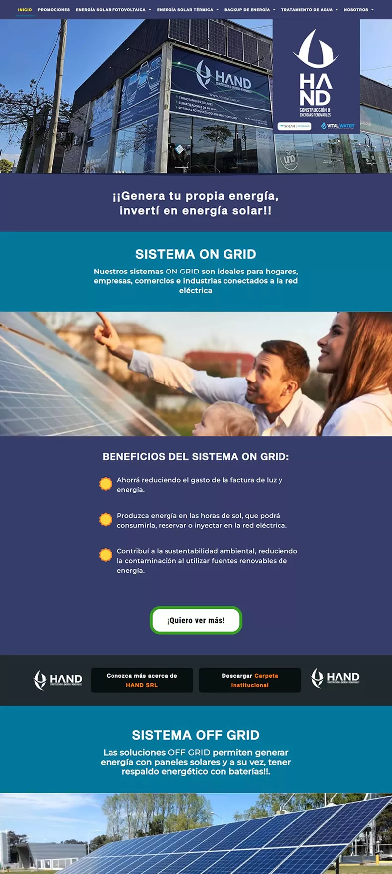Vista previa del sitio Hand SRL