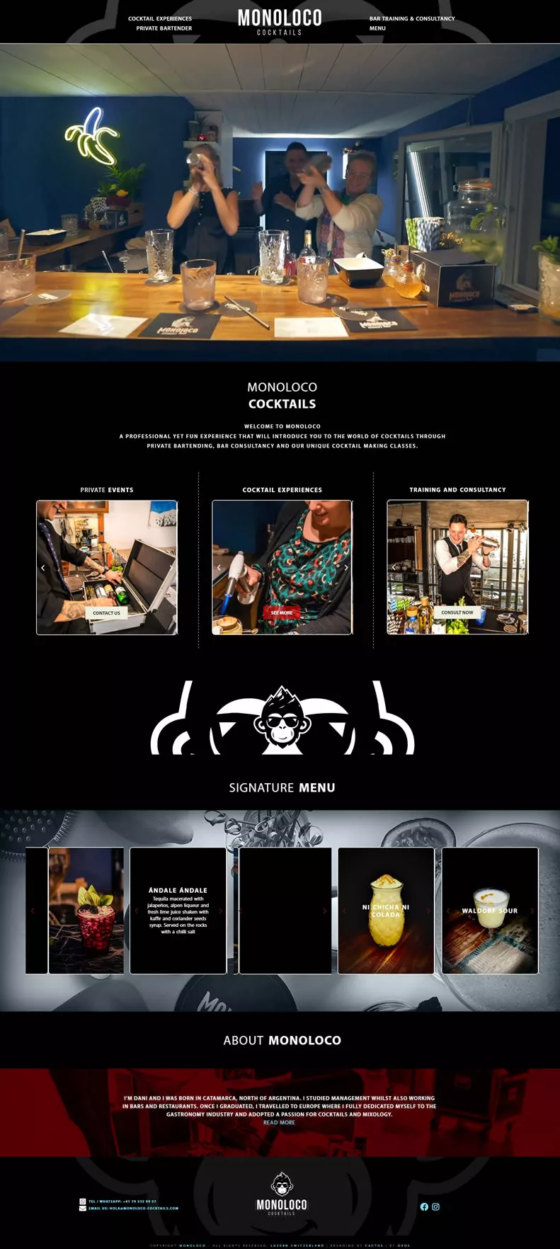 Vista previa del sitio Monoloco Cocktails